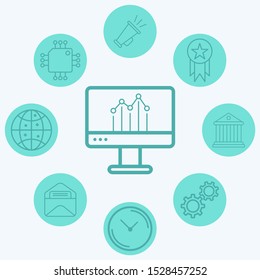 Graph vector icon sign symbol