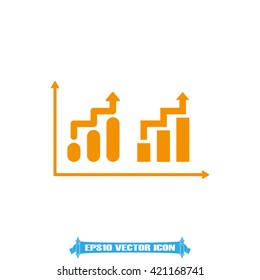 Graph vector illustration EPS 10. Sign graph for use in business projects. Vector image of graph. Icon graph design in a flat style.