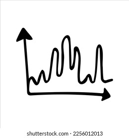 Graph. Vector illustration hand-drawn. Design of a template, logo, dynamics, changes, growth, scheme.