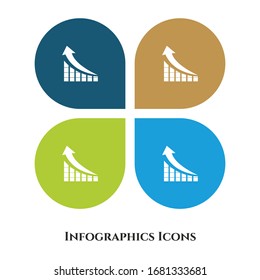 Graph Vector Illustration icon for all purpose. Isolated on 4 different backgrounds.