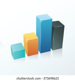 Graph Vector infographic  blue, orange, black color