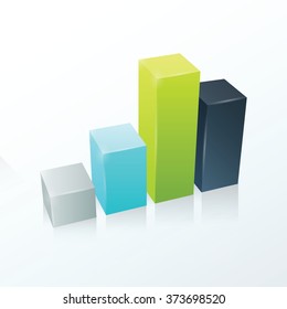Graph Vector infographic  color green, gray, blue, black