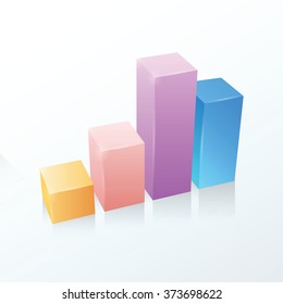 Graph Vector infographic  orange, pink, purple, blue