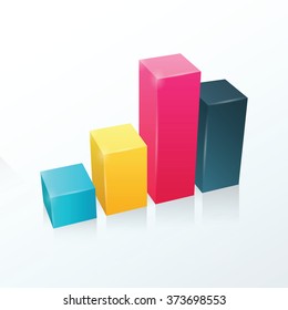 Graph Vector infographic  yellow, blue, pink, black color