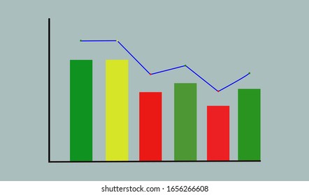 Graph vector on gray background, vector for graphic design