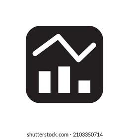 Graph vector Solid Icon Design Symbol on White background EPS 10 File