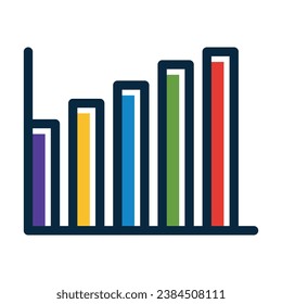 Graph Vector Thick Line Filled Dark Colors Icons For Personal And Commercial Use.
