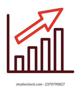 Graph Vector Thick Line Two Color Icons For Personal And Commercial Use.
