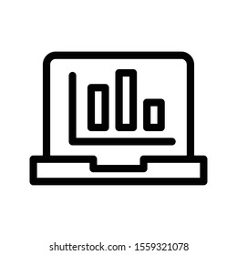 graph vector thin line icon 