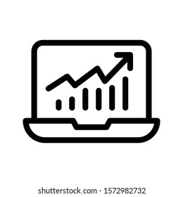 graph vector thin line icon 