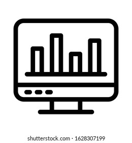 graph vector thin line icon 
