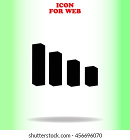 Graph web icon. Black illustration on white background