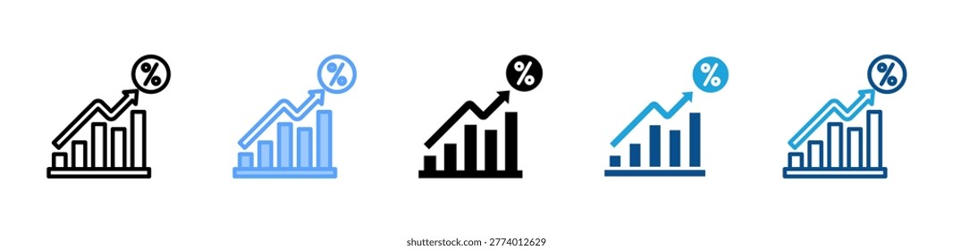 Graph web icon with multiple style collection