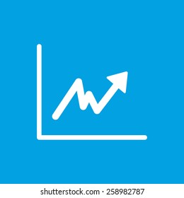 Graph web white icon isolated on a blue background. Vector symbol