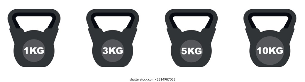 Graph weights and icon set. KG 1 3 5 10 signs isolated on white background. Vector extensions.EPS 10
