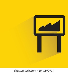 graph in white board with shadow on yellow background