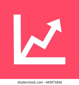 Graph white icon on magenta color background. Eps-10.