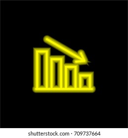 Graph yellow glowing neon ui ux icon. Glowing sign logo vector