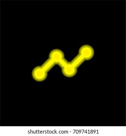 Graph yellow glowing neon ui ux icon. Glowing sign logo vector