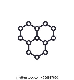 Graphene, Atomic Carbon Structure Vector Icon On White