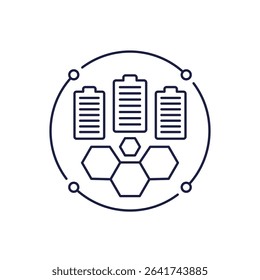 graphene batteries icon in line design