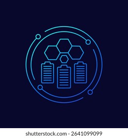 graphene batteries icon, linear design