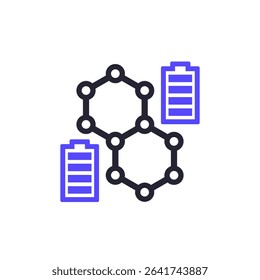 graphene in batteries icon on white