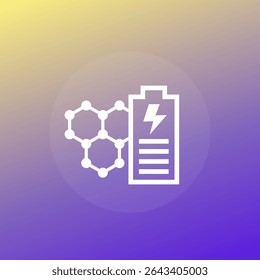 graphene battery icon, energy storage vector