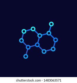 Graphene, Carbon Molecule Structure Vector Icon