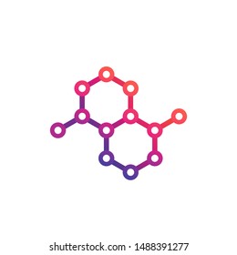 graphene, carbon molecule structure vector logo