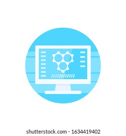 graphene, computer research icon, vector