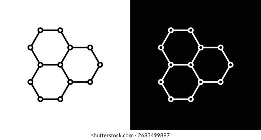 Signo de contorno de Vector blanco y negro del icono del grafeno