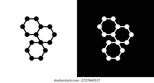 Ícone de grafeno Ilustração de vetor plano. Símbolos simples em preto