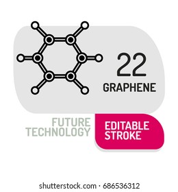 Graphene icon. Future technology sign. Vector illustration.