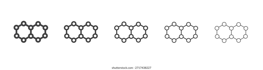 Icono de grafeno en el concepto de trazos lineales