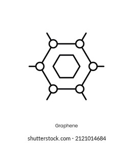 graphene icon. Outline style icon design isolated on white background
