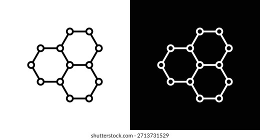Icono de grafeno. Símbolo plano simple. Ilustración de pictograma de contorno negro perfecto