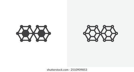 Graphene icon in solid and outlined style