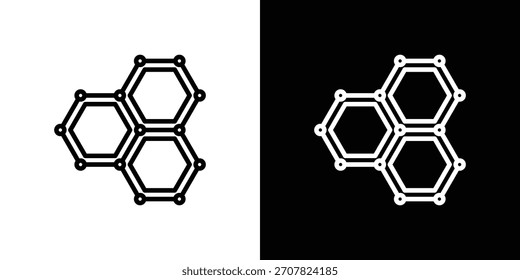 Graphene icon symbol in thin line, outline and stroke style for apps