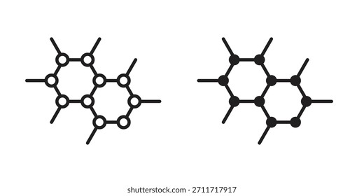 Icono de grafeno en estilo lineal y plano delgado. conjunto de signos y símbolos
