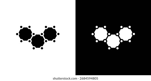 Icono del grafeno, Vector gráfico en estilo llenado