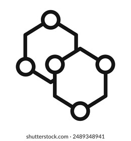 Graphen-Symbol Vektorgrafik Symbol oder Vorzeichensatz Kollektion in schwarz-weiß Umriss