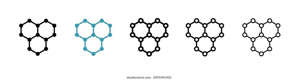 Graphene line icon vector set.