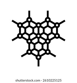 Graphene Line Vector Illustration On White Background.