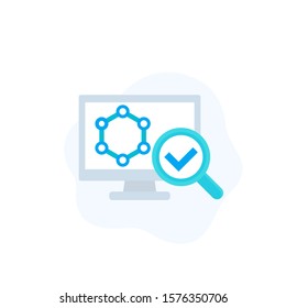 graphene material research icon, vector