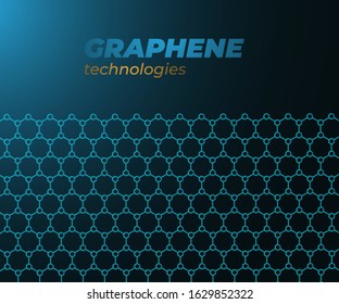 Graphene modern background with hexagonal grid. Structure of graphene molecule