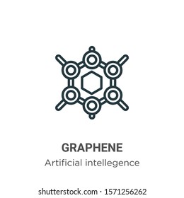 Graphene outline vector icon. Thin line black graphene icon, flat vector simple element illustration from editable artificial intellegence and future technology concept isolated on white background