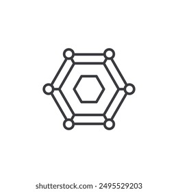 Graphene outlined icon isolated on white background