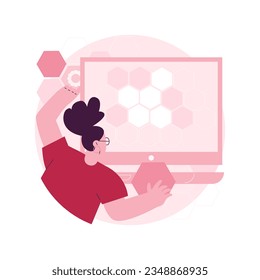 Graphene technologies abstract concept vector illustration. Artificial graphene compound, carbon dioxide nanomaterial, modern science revolution, high-frequency electronic sensors abstract metaphor.