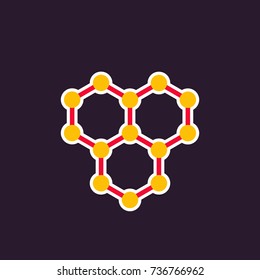 graphene vector icon, atomic carbon structure
